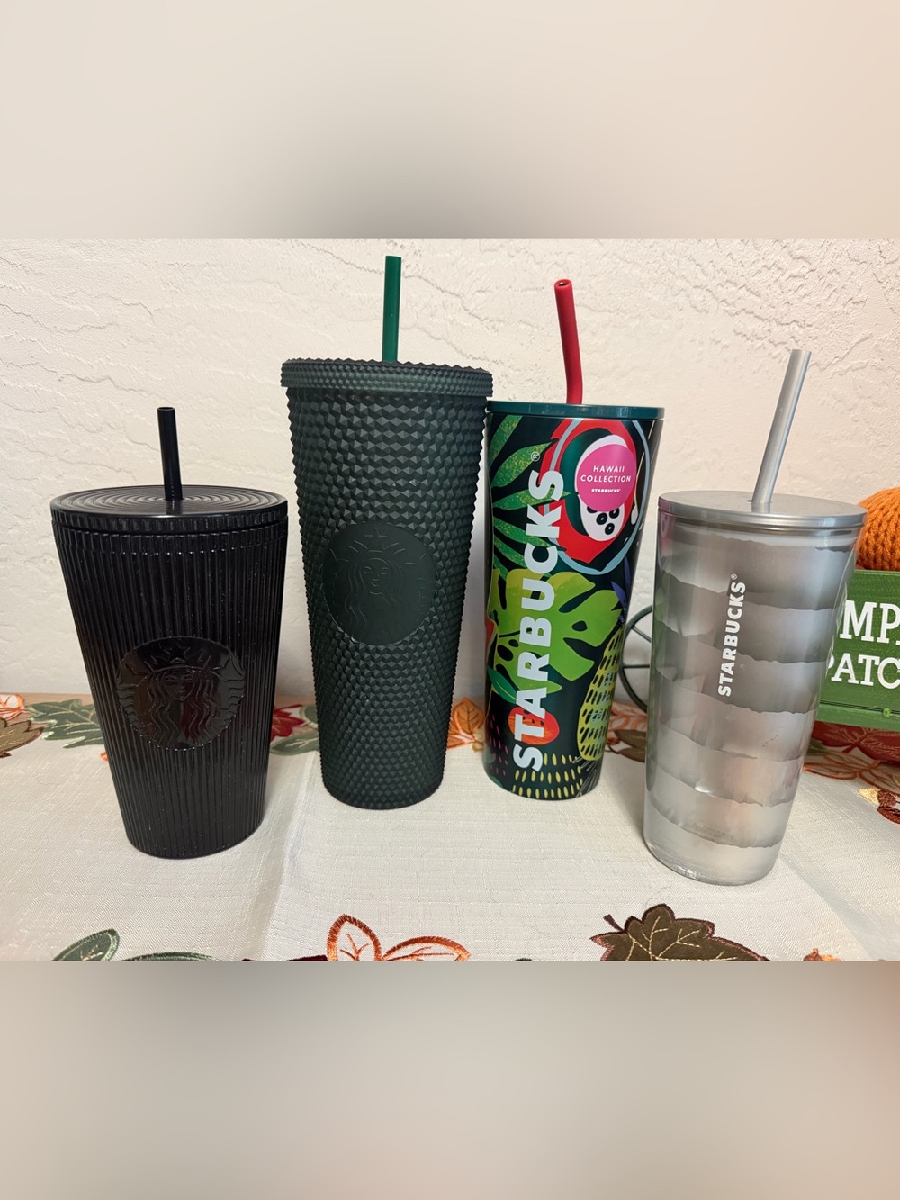 Starbucks Tumblers, Bundle of 4 Tumblers, 2 new and 2 EUC, all sizes